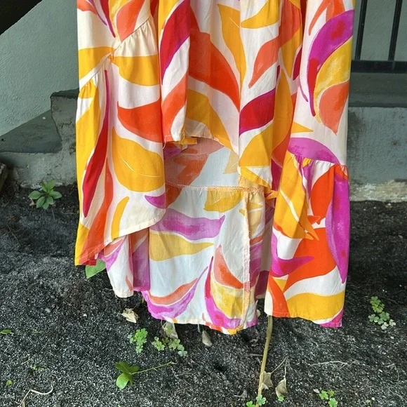 Anthropologie Abel the Label High Low Maxi Dress Wedding Guest Resortwear Sz M - Picture 4 of 8